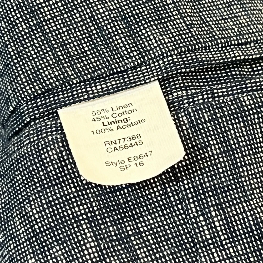 J. Crew Size L Linen Cotton Blend Blue Crosshatch Mainline 2 Button Sport Coat